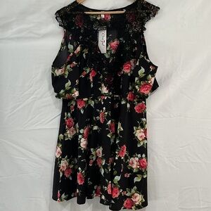 Rosegal Black Floral Maxi Dress